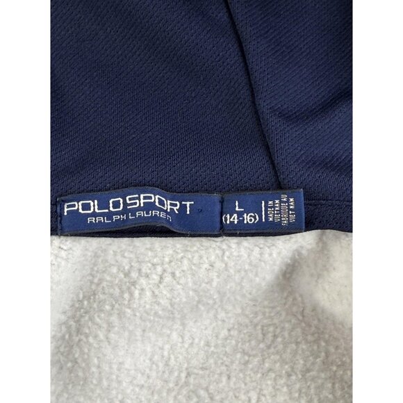 Polo Ralph Lauren Hoodie Women Large Gray Polo Sport Full Zip Fleece Logo RL Y2K - Picture 3 of 16